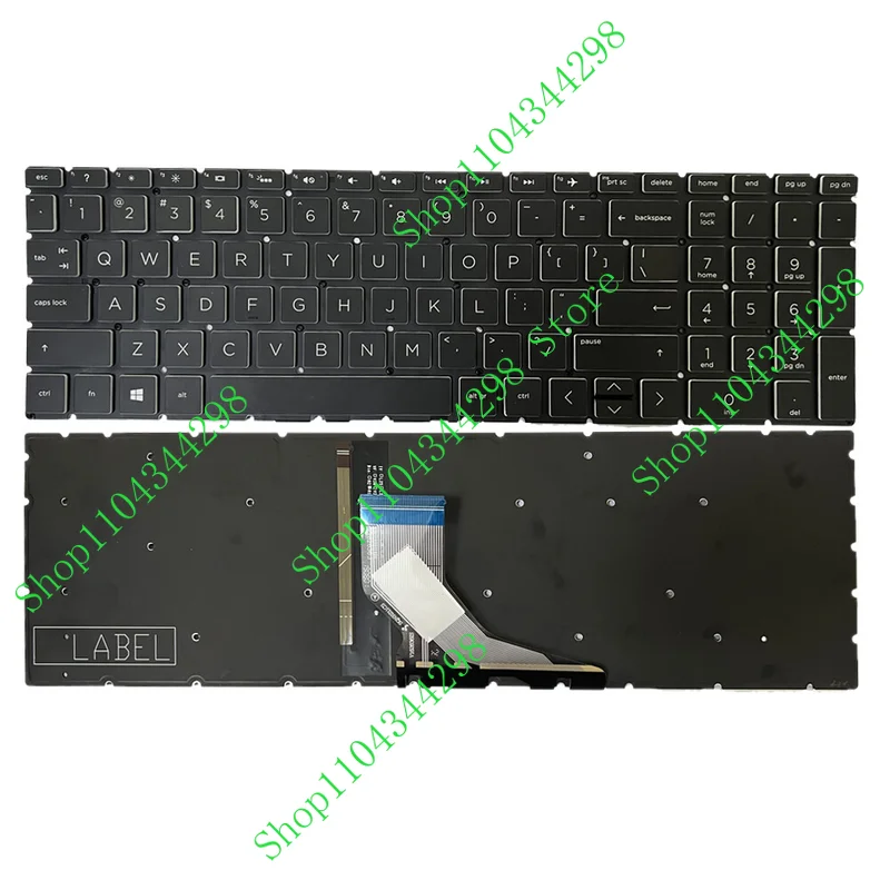 PJE US Crystal Backlit keyboard For HP Pavilion Gaming 15-DK 15-EC PK1328B3A09