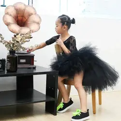 Faldas de cola de color negro liso para niñas, falda tutú con cola, tutús de fiesta esponjosos de princesa para niñas, disfraces de Halloween y Año Nuevo