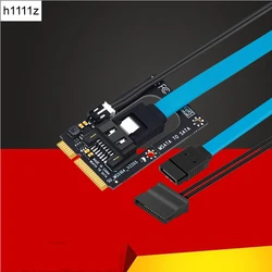 mSATA to SATA Riser Board Adapter with 7pin SATA3.0 Extension 5V Power Supply Cable Mini SATA to SATA Converter for 2.5