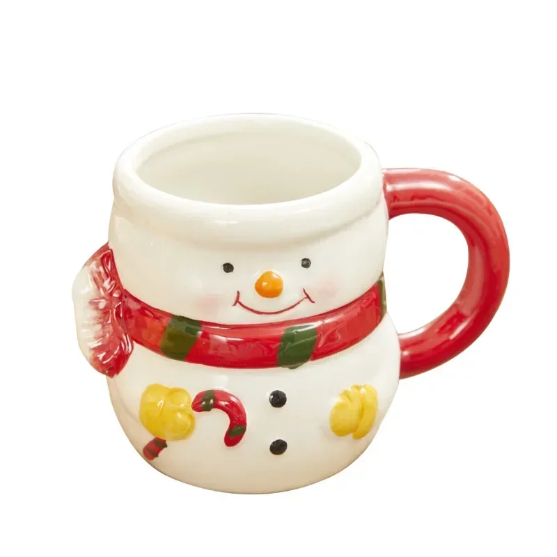 Unique Handpainted Santa Claus Snowman Tea Mug Ceramic Coffee Cup Creative Christmas Office Water Cup Gift Idea