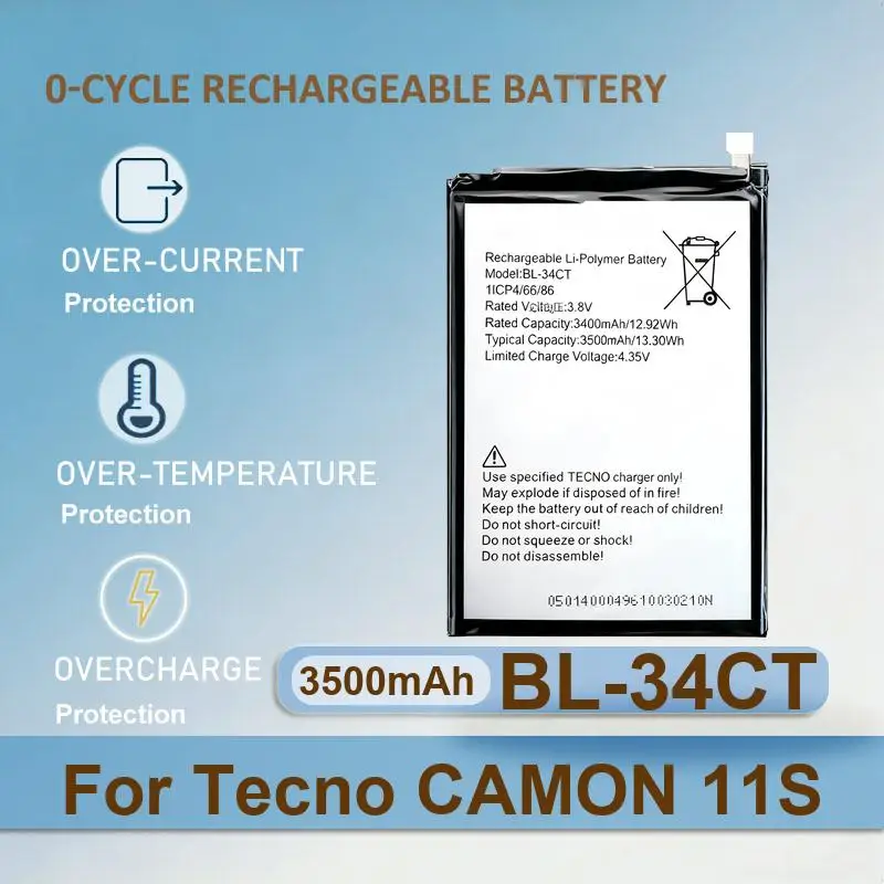 Battery For Tecno Pop 7, BF6, Spark Go 2023, BF7n, 2024, BG6, 3.85V Camon 17 CG6 CG7 Pro CG8 18P CH7 8 6 16 Phantom 9 Phantom9