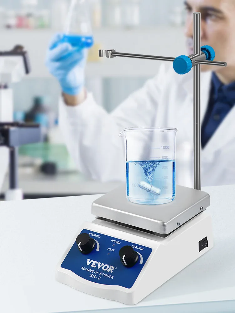 SucceBuy 1000ML Elektrische Magneetroerder Hete Plaat Vortex Mixer Shaker Met Roer Bar Medische Bioloicgal Chemisch Laboratorium - afbeelding 2