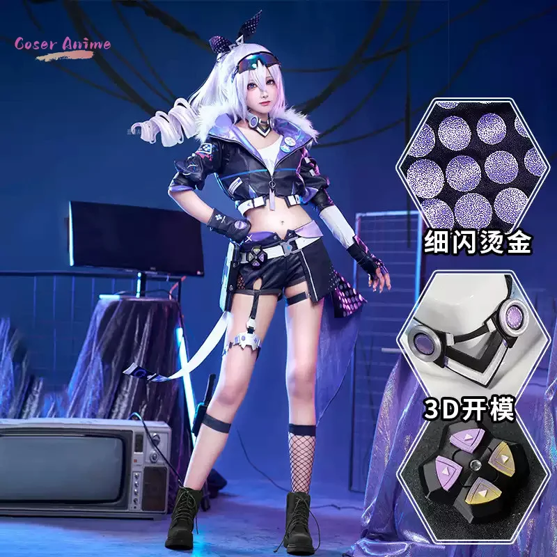 

Костюм для косплея Silver Wolf из игры Honkai: Star Rail, униформа для Хэллоуина, карнавала, вечеринки, Рождества, ролевых игр, одежда для выступлений