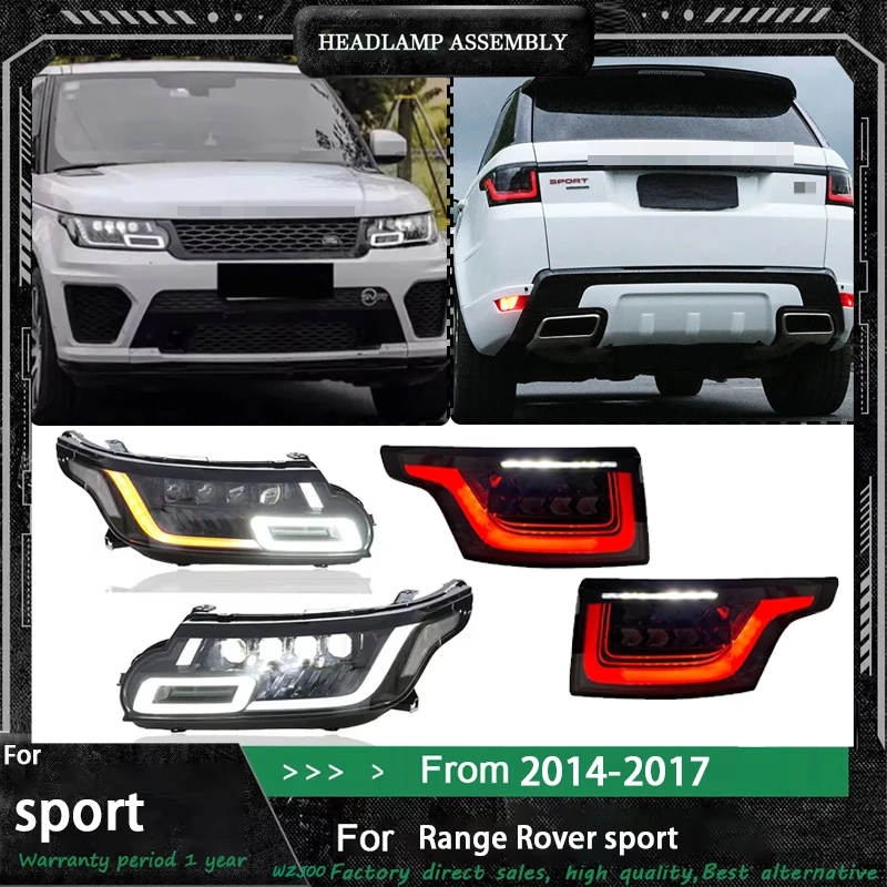Car LED Headlights+Tail Lights For Land Rover Range Rover Sport L494 2014 2015 2016 2017 Accessories Front Rear Lights Assembly