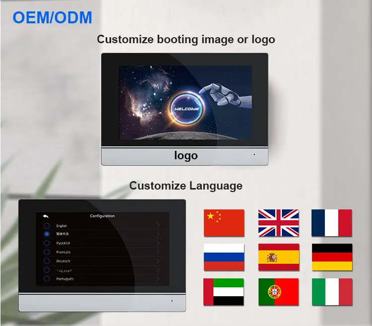 7-Polegada Tuya Full Touch Edifício Intercom Multi-Edifício Visual Intercom 2F/3F Apartamento Monitoramento Campainha Câmera