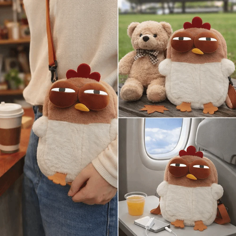 Fur Chicken Chicken Single-shoulder Bag Cartoon Chick Durable Material Chicken Shoulder Bag Novelty Kawaii Design