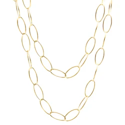 DIY Stainless Steel Sell In Meter  Big Oval Necklace Women Long O link chain silver/gold color female Jewelry Collares