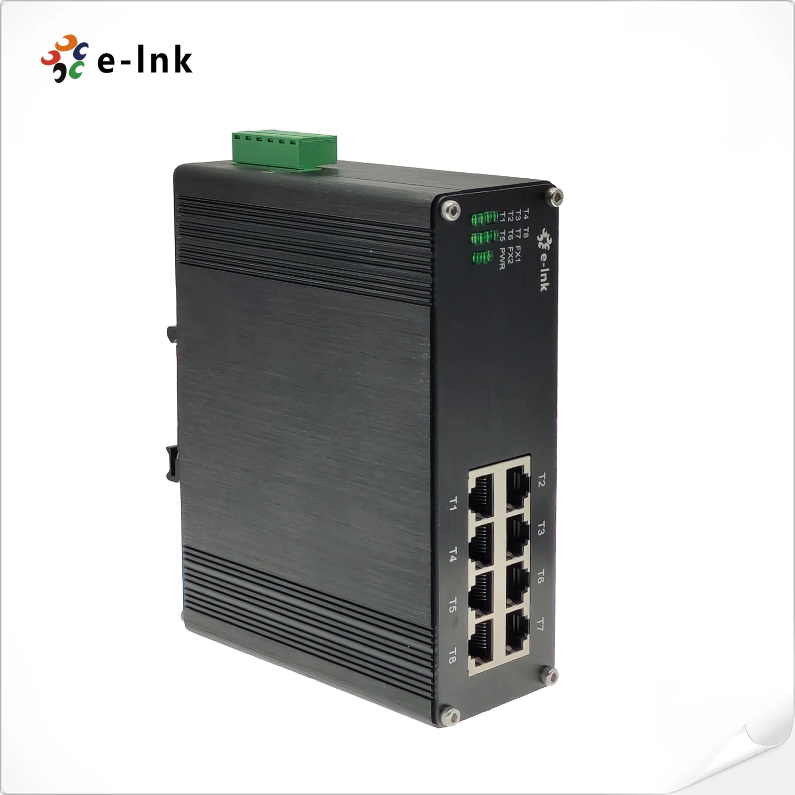 KRONZ 8-Port Dual Row Industrial Ethernet Unmanaged Fast Switch 100 M Bit/s Function DIN Rail 100 M Bit/s