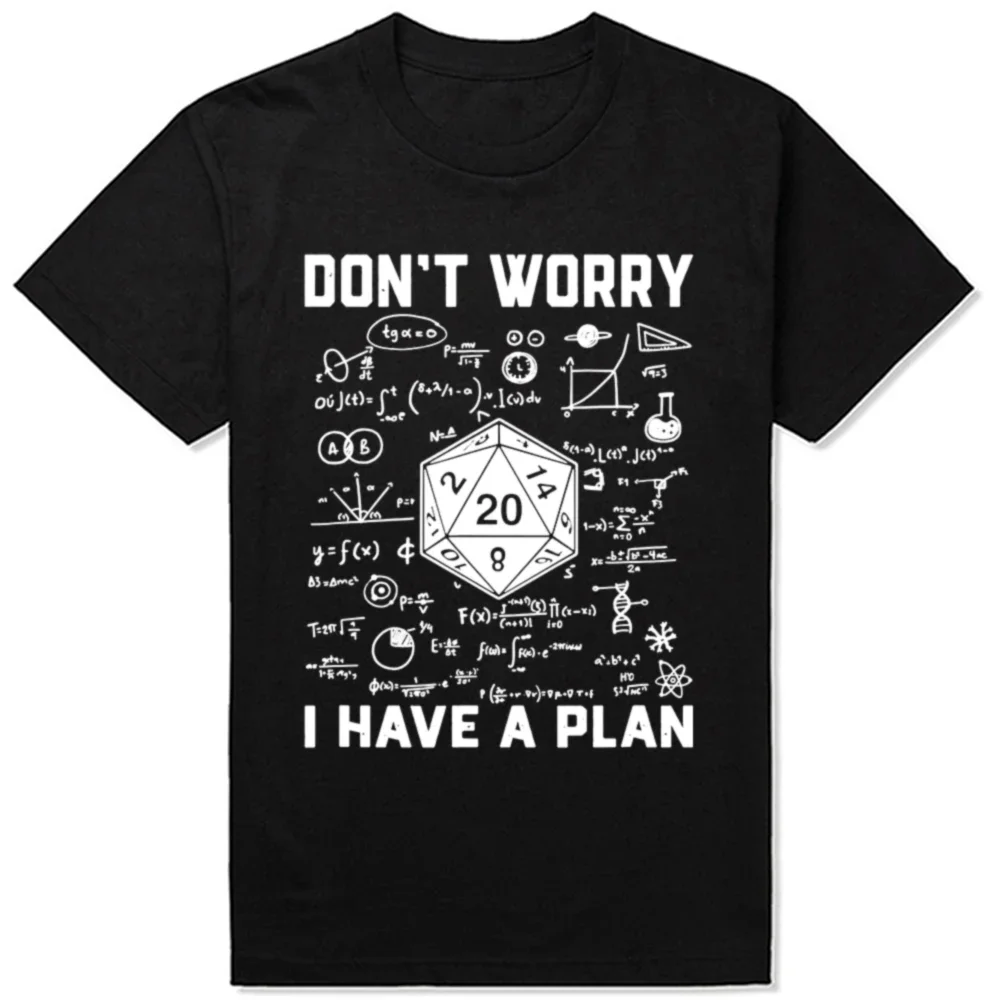 Novelty Dungeon Dragon T Shirts Graphic Streetwear Short Sleeve I Have A Plan D20 Dice Role Playing Game DnD T-shirt Men