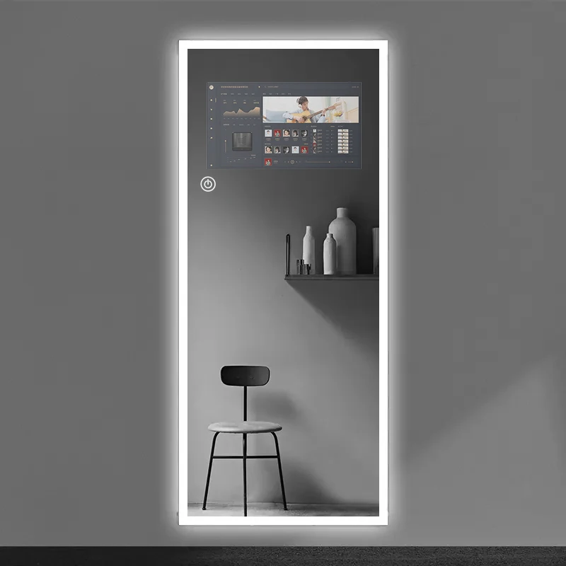 High Quality Magic Mirror Full Function Glass Bathroom Tv Smart Android Led Mirror With Touch Screen Wifi Smart Mirror With Tv