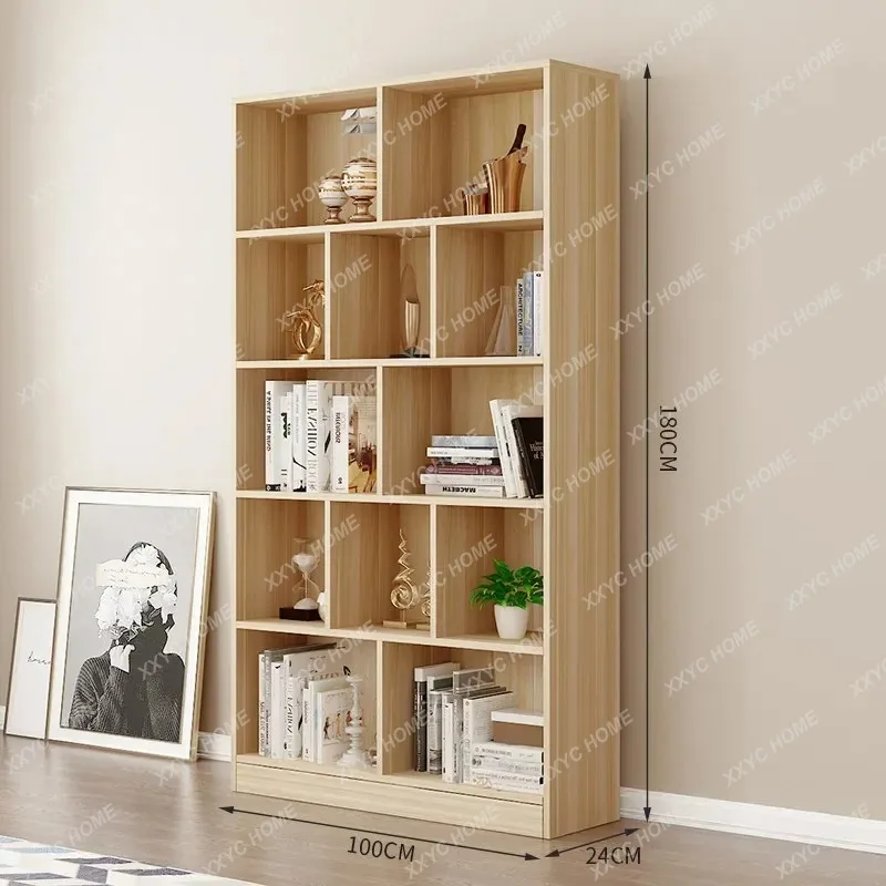 XX Bookshelf Solid wood ecological board shelf Student storage Living room Home storage Floor-to-ceiling bookcase