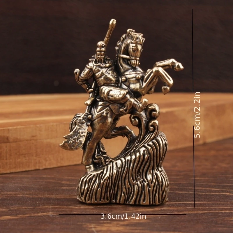 1/3 pieces of brass Guan Gong riding creative office desktop brass statue ornaments