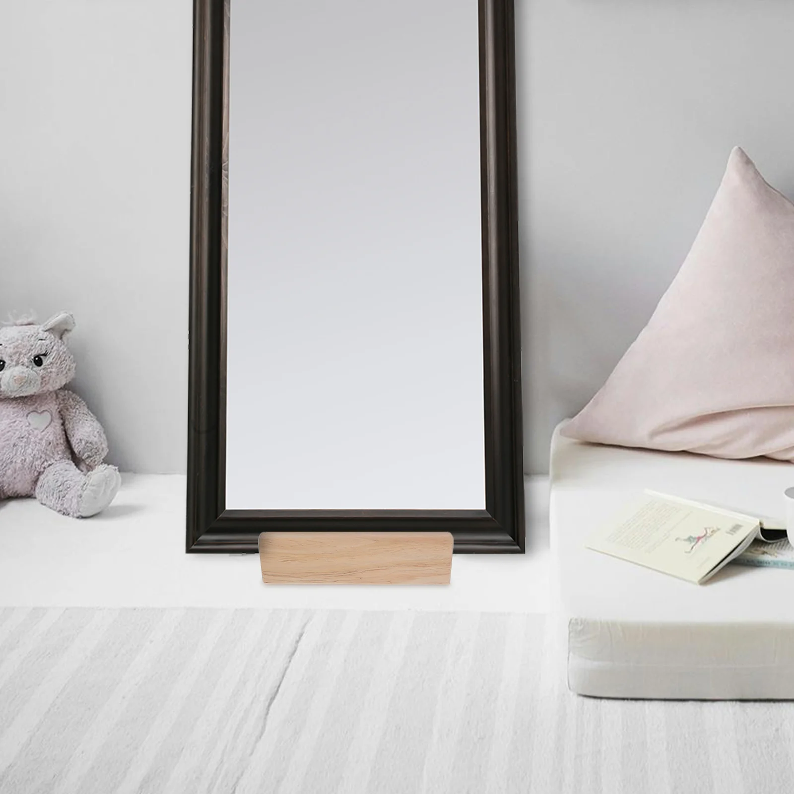 

Floor Mirror Base White Full Length Stand Hello Para Body Standing Holder Wooden