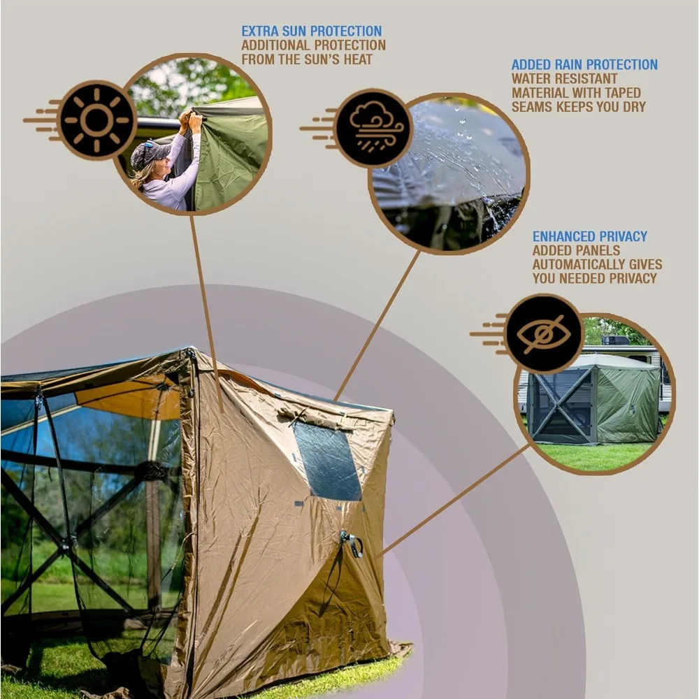 مجموعة سريعة للمسافر 6 × 6 أقدام محمولة منبثقة للتخييم في الهواء الطلق شرفة شرفة خيمة 4 جوانب مظلة مع حقيبة حمل وفوز #6