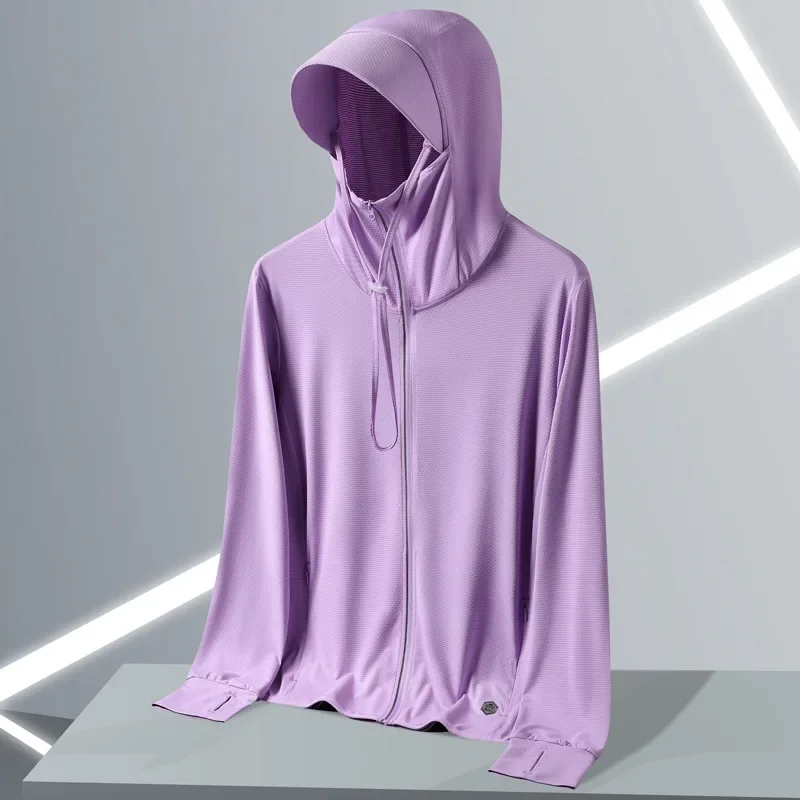 2024 Summer Windproof Men's and Women's Thin Jackets with Hats, Sun Protection Clothing, and Ice Breathable Clothing Coats