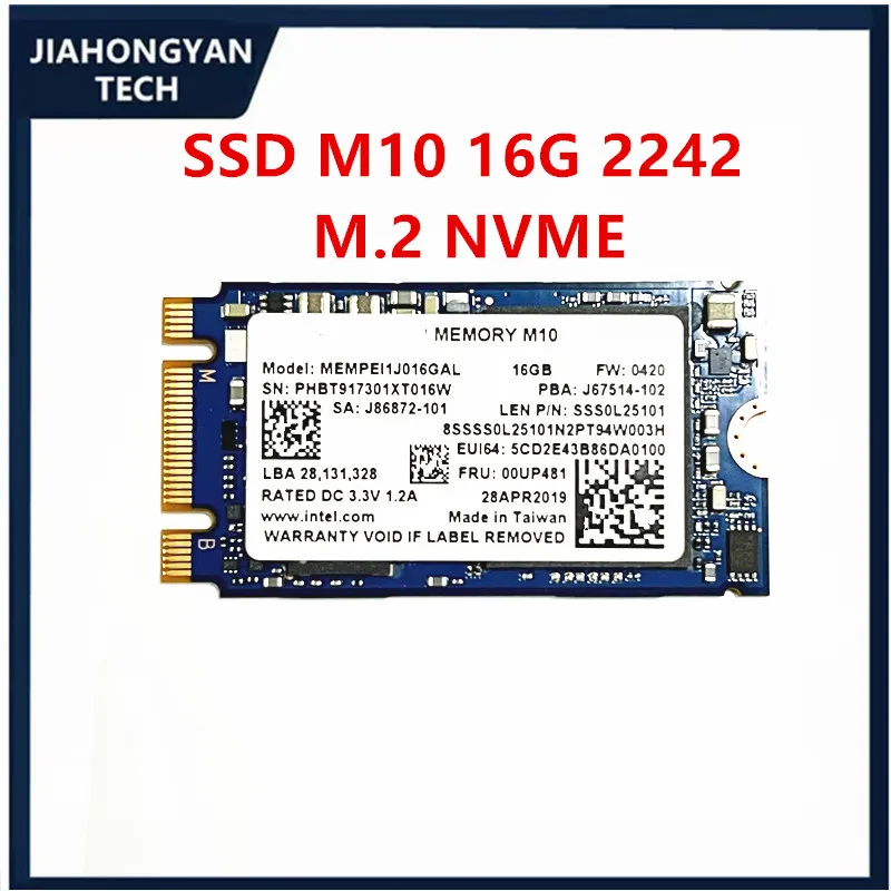 Оригинал для Intel optane 2nd generation M10 64G 32G 16G 2280 2242 M.2 твердотельный SSD-накопитель ускорения кэш nvme совершенно новый