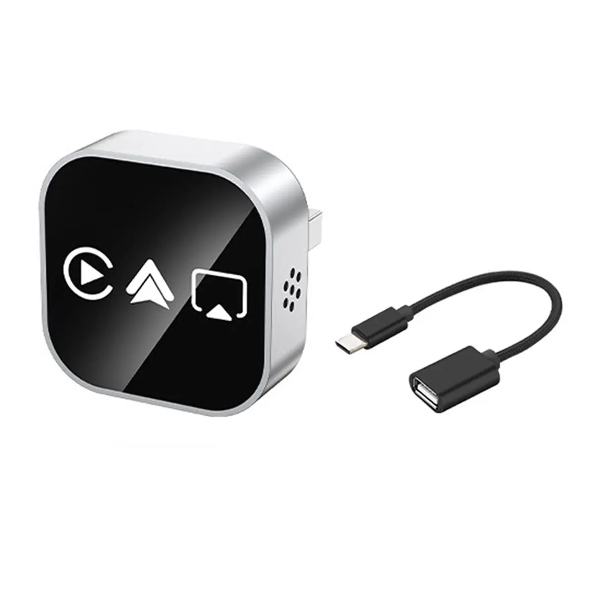 A77K Upgrade 4in1 Carplay Adapter Android Auto/Airplay/Miracast/Mirror Link Smart AI Box USB Plug and Play Auto Connect C