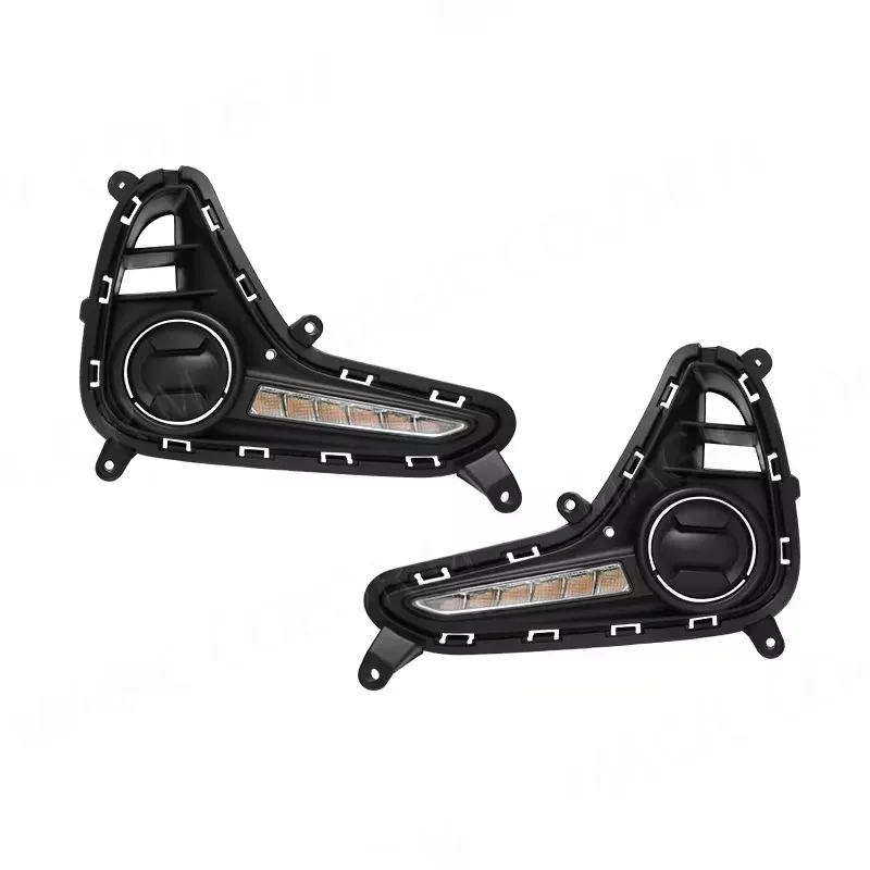 سيارة LED DRL مصباح الضباب لشركة هيونداي جراند I10 2017 2018 2019 بدوره إشارة وظيفة النهار تشغيل إكسسوارات مضيئة 12 فولت