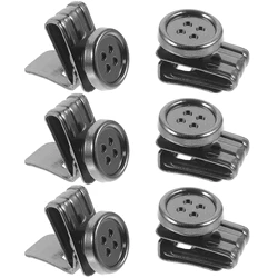 6 Pcs Strap Buttons Suspender for Mens Pants Suspenders Brace Clip Iron Attacher with Pants Suspenders Button Hats