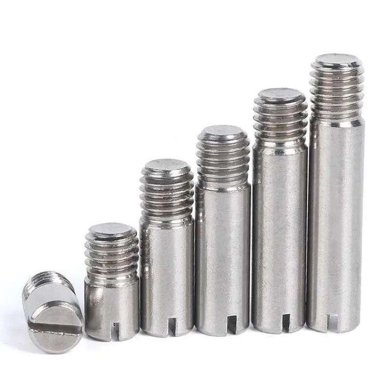 1-5Pc M2 M2.5 M3 M4 M5 M6 M8 M10 304 A2 Stainless Steel Outside Thread Solid Dowel Pin Slotted Head Positioning Roll Shaft GB878