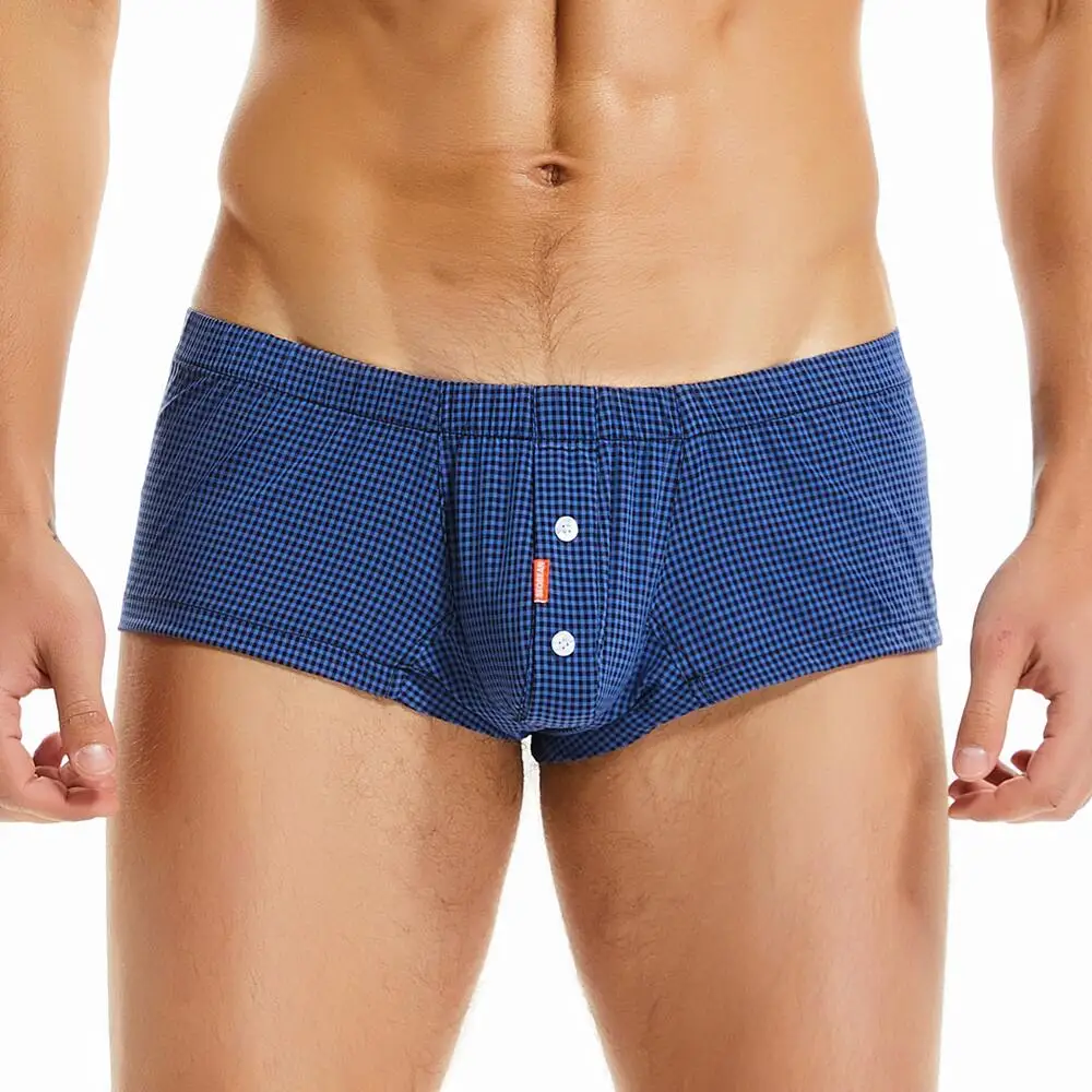 Mens Plaid Boxers Breathable Underwear Home Lounge Shorts Comfortable Sleepwear Boxer Underpants Lightweight Sleep Bottoms