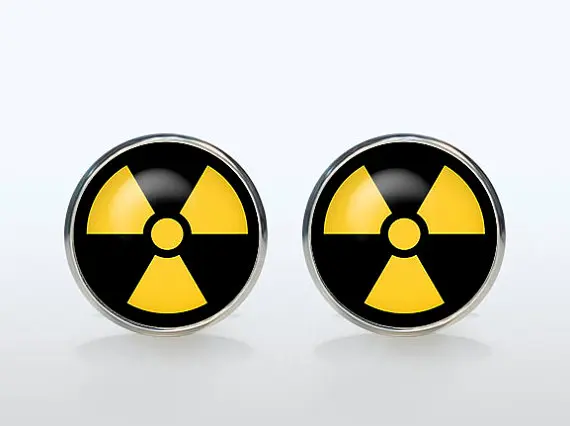 Radioactivity Shirt Cufflinks Radiation Symbol Vintage Brand Fashion Plated Wedding Glass Cuff  Mens Gift Sleeve Button