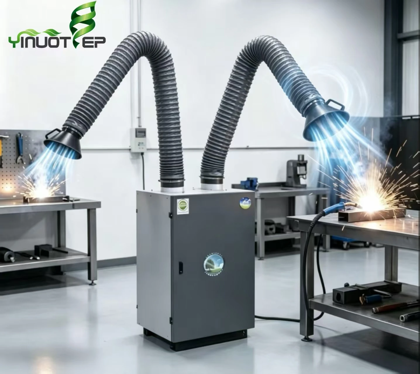 Heavy Duty Welding Fume Extractor High Capacity Welding Smoke Dust Collection For Metal Welding