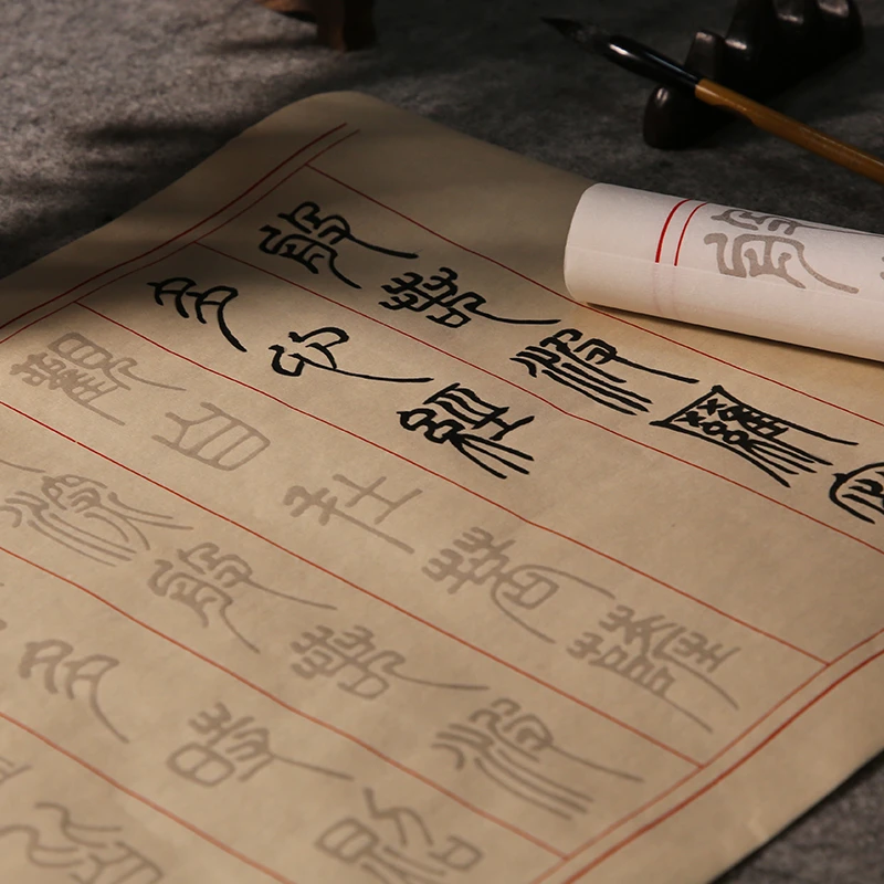Chinese Calligraphy Copybook Beginner Heart Sutra Seal Script Practice Copy Papier Half Rice Xuan Paper Long Scroll Papel Arroz
