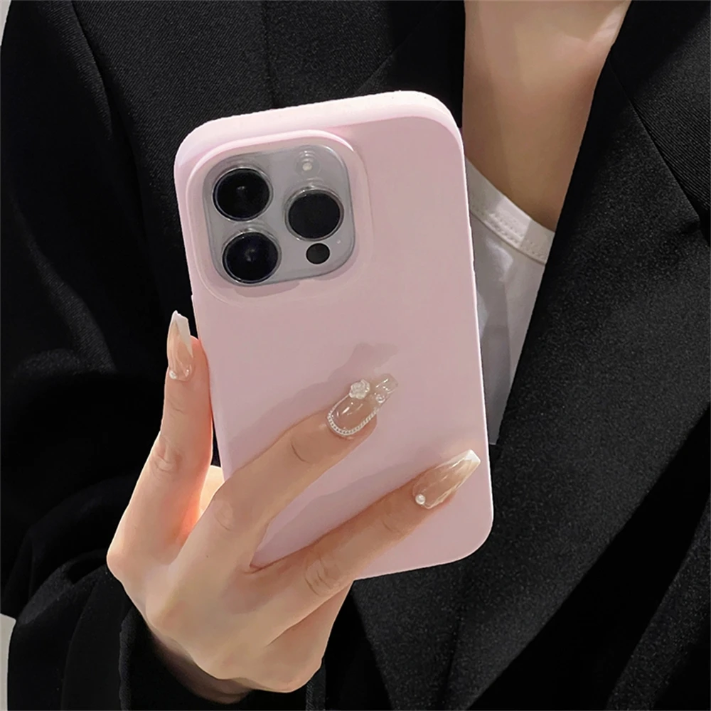 INS Korean High Sense Luxury Skin Fell Liquid Silicone Phone Case For iPhone 16 15 13 11 Pro Max 12 Mini 14 Plus XR 7 8 SE Cover