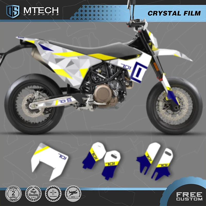 

DSMTECH Custom Team Graphics Decals Stickers Kits for Husqvarna 15-20 701 SUPERMOTO ENDURO 2015-2017 2018 2019 2020 014