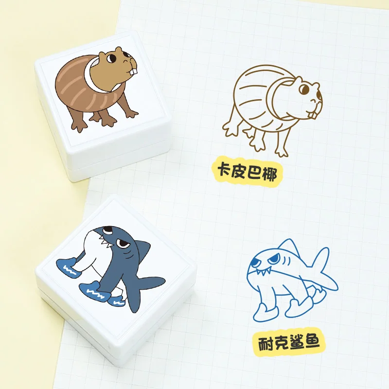 Cute cartoon pattern stamp Shanhaijing stick man tung set for children gift