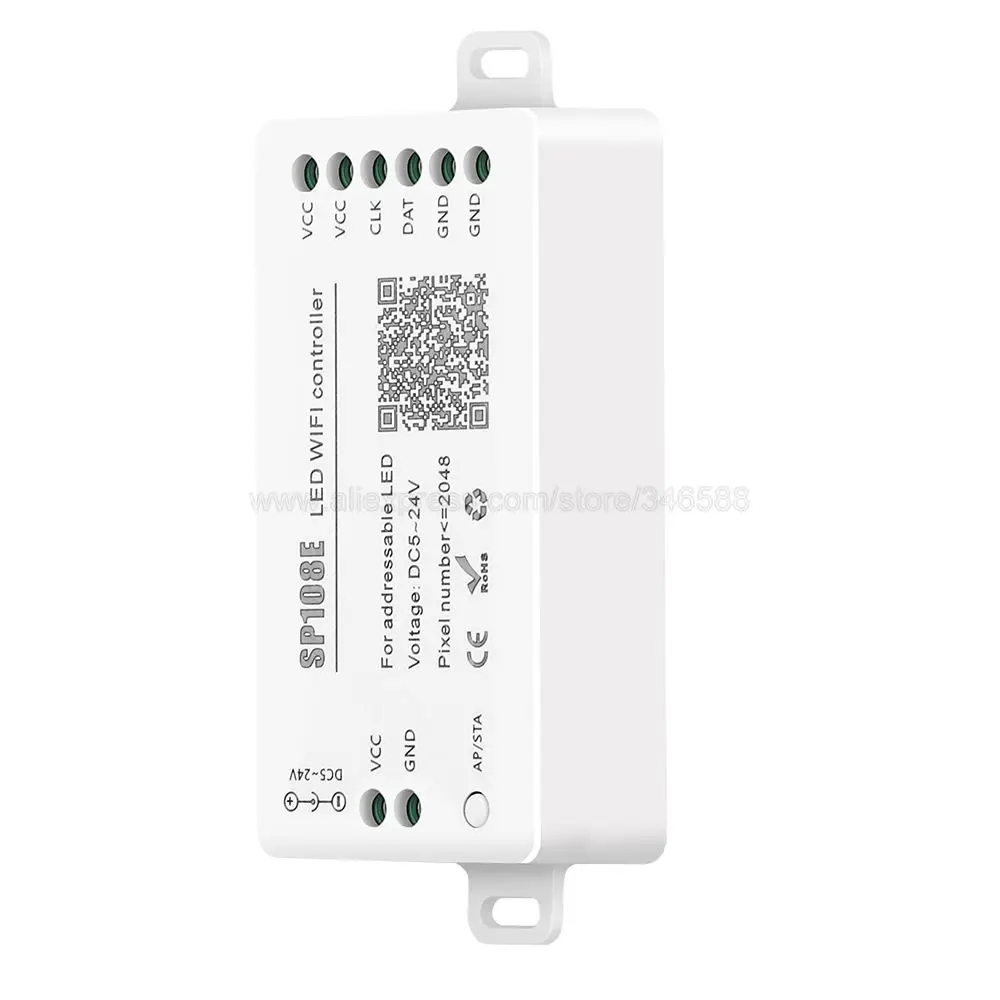 SP108E Wifi Magic Controller WS2812B WS2811 WS2813 Etc LED Strip Module Smart App Wireless Control IOS 10/Android 4.4 DC5-24V
