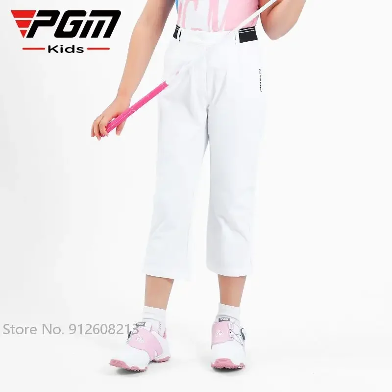 PGM Girls Elastic Waistband Trousers Children Casual Golf Pants Teenager Slim Sports Pants Outdoor Quick-dry Sweatpants S-XL