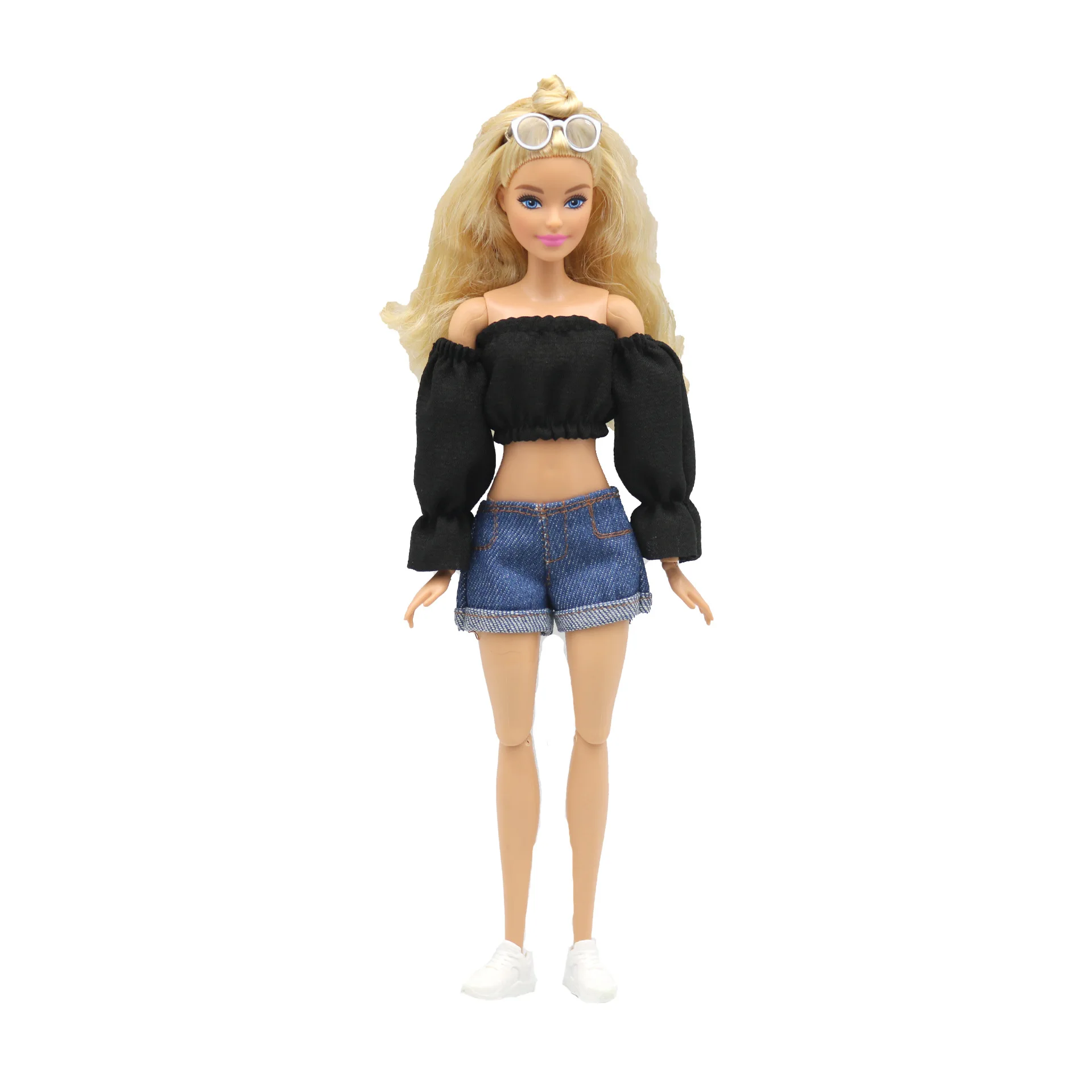 Outfits Clothes Top Pant Skirt For 30 Cm Princess Doll Clothing For 1/6 BJD Dolls House Girl Gift Doll Accessories Black