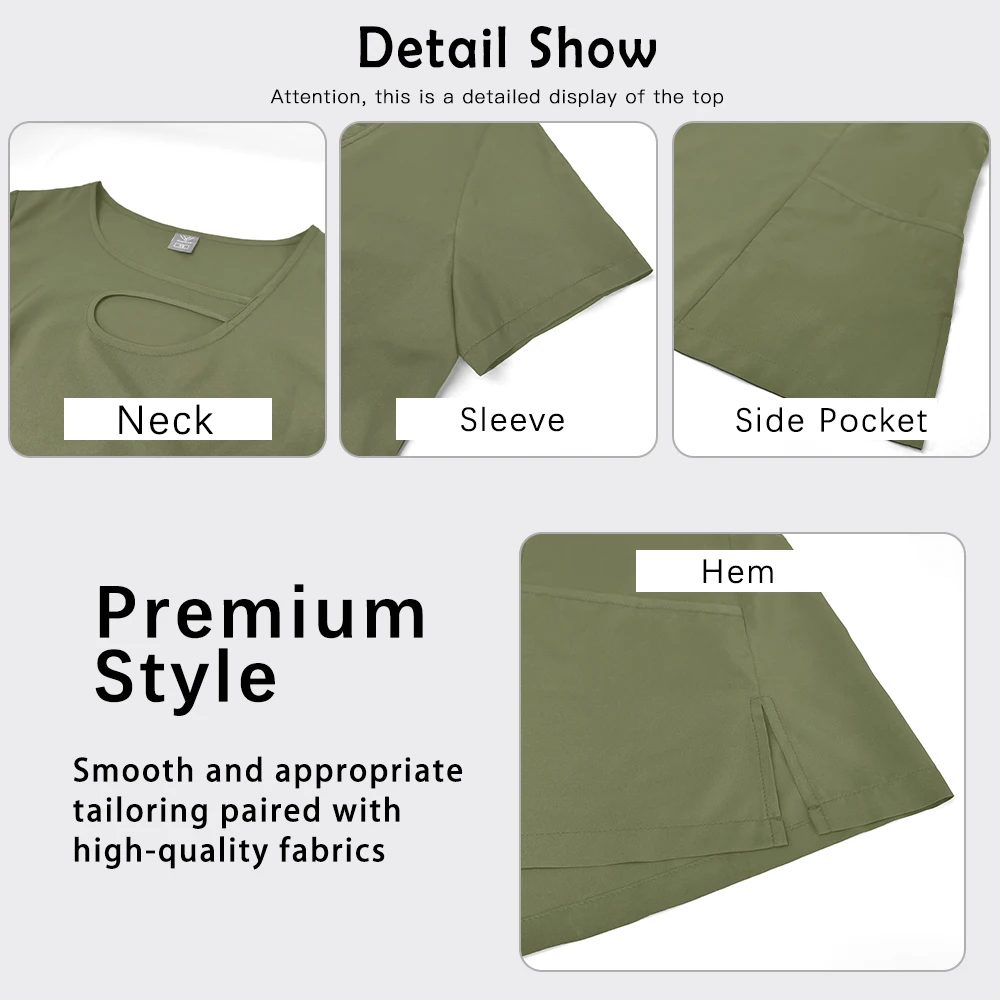 새로운 여성의 아름다움 옷 의료 간호사 유니폼 짧은 소매 임상 정장 의사 블라우스 조깅 바지 2pcs 탄성 간호 세트