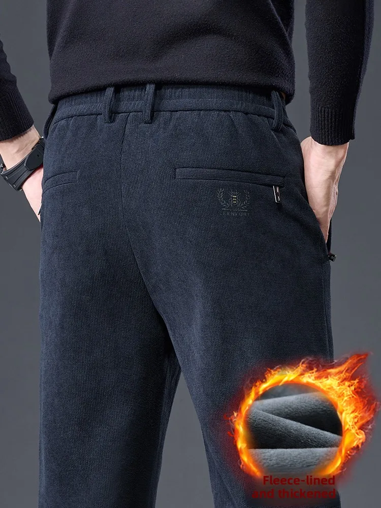 

Мужские повседневные брюки Thiened Fce, осенне-зимние, приталенные, прямые, длинные, модные и универсальные, из полиэстера...