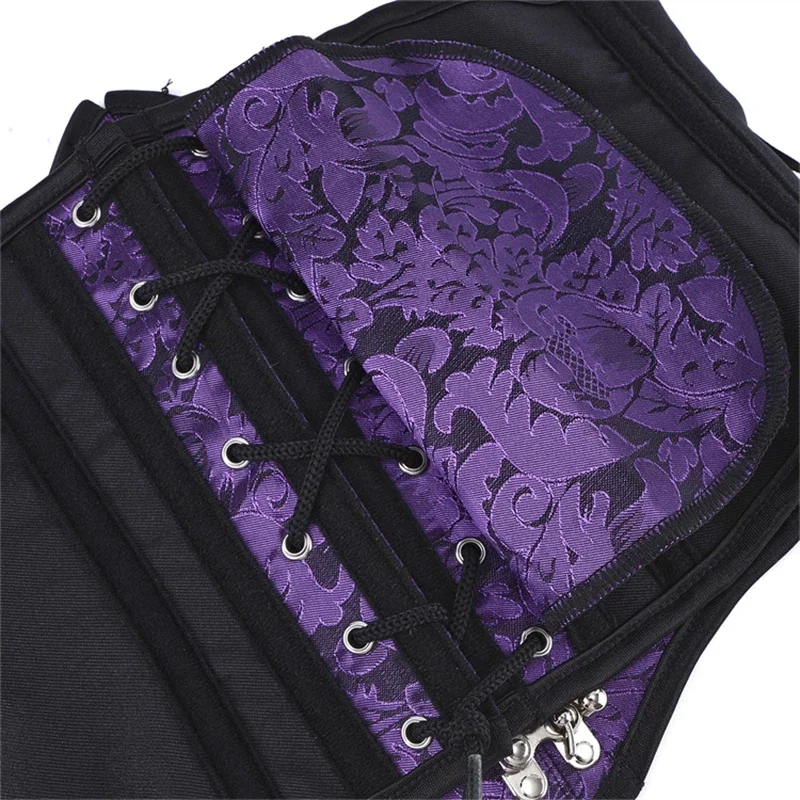 Steampunk مشد تحت الصدر المرأة خمر القوطية الجاكار العظام الباسك محدد شكل الجسم التخسيس مدرب خصر بوستير مشد حزام