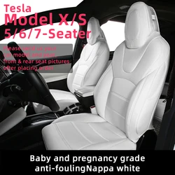 Custom Fit Car Seat Covers Specific For Tesla Model X S 360 Degree Full Covered High Quality Leather Cushion Fit 6 or 7 Seaters
