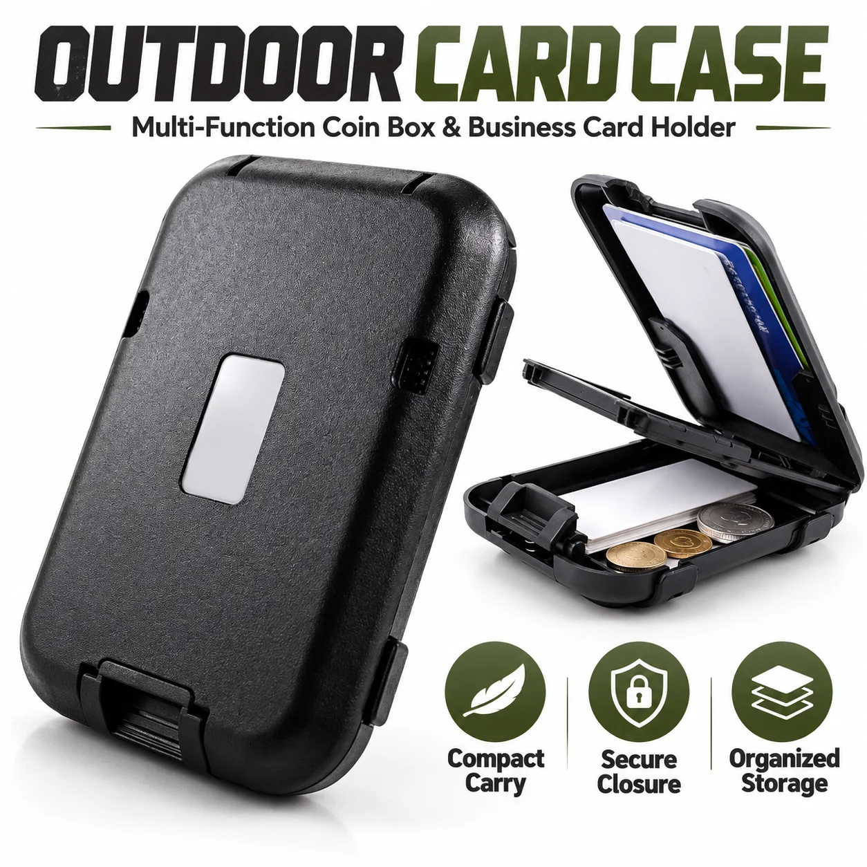 Multi Purpose Outdoor Men Card Holder Coin Wallet Business Card Sleeve Money Clip Organizer for Camping Hunting and Training