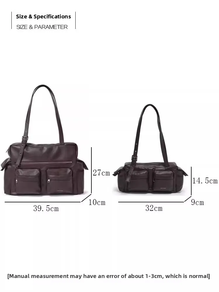 

Samoon Doh Motorcycle Bag Underarm Single oulder Bag Women's Casual Large Size Leather Bag Korean Sle South Country Girl