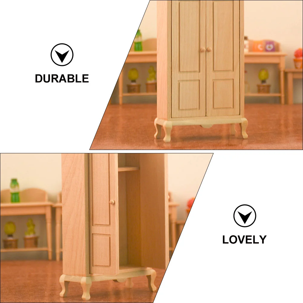 Wardrobe Model Toy Toys Miniature Furniture Models Ornaments House Babies Dolls Decoration Adornment Wooden Small Baby