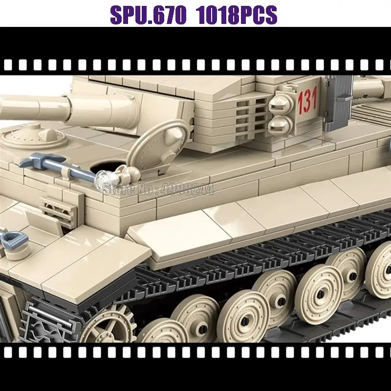 100061 1018 stücke Militär armee Panzer ww2 Panzer 6 Puppen Weltkrieg 2 Waffe Junge Bausteine Spielzeug