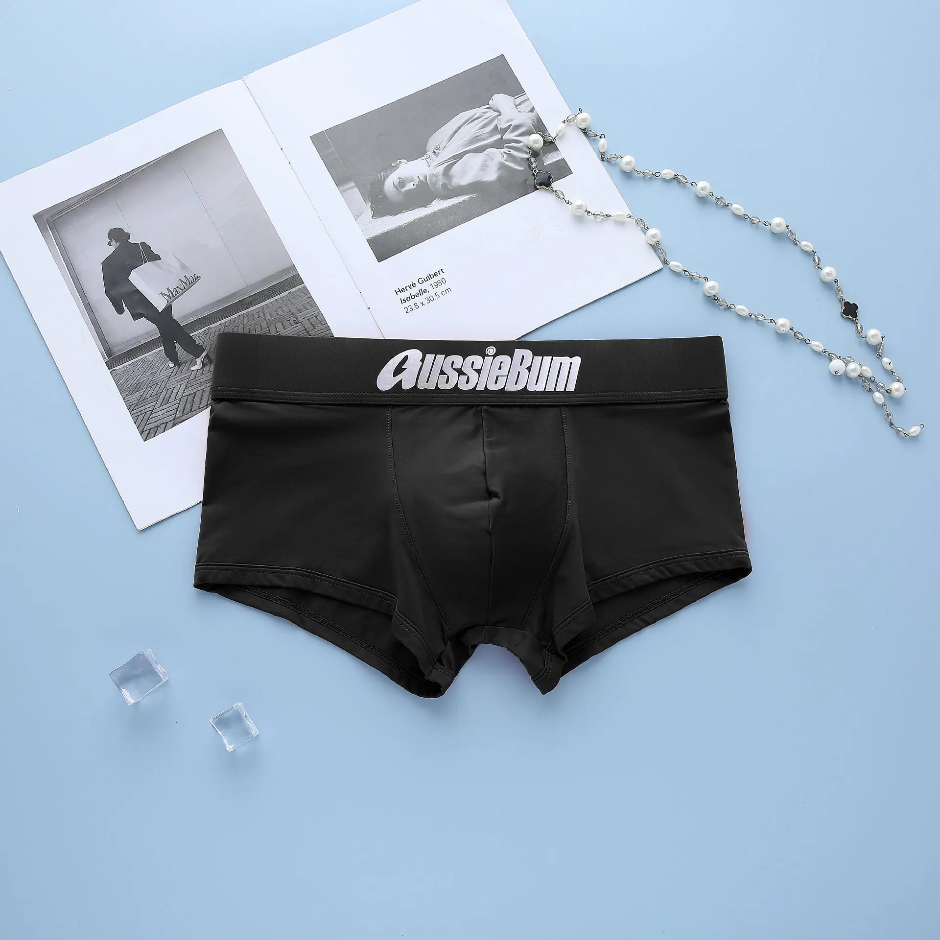 Aussiebum-bóxer de seda de leche para hombre, ropa interior deportiva cómoda, de tiro bajo, suspensorio de elevación de cadera para jóvenes, sexy