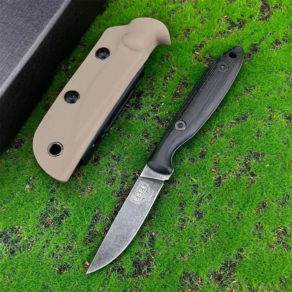 

ESEE EDC Tactical Hunting Fixed Blade Knife 8Cr13Mov Steel Blade Linen G10 Non-Slip Handle Outdoor Camping Cutting Tools Knives