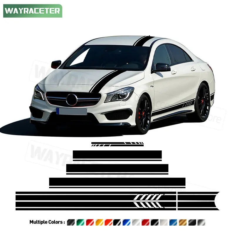 Edition 1 Stripes Sticker Door Side Body Graphics Carbon Fiber Vinyl Decal For Mercedes Benz C117 X117 W117 CLA Class AMG CLA45