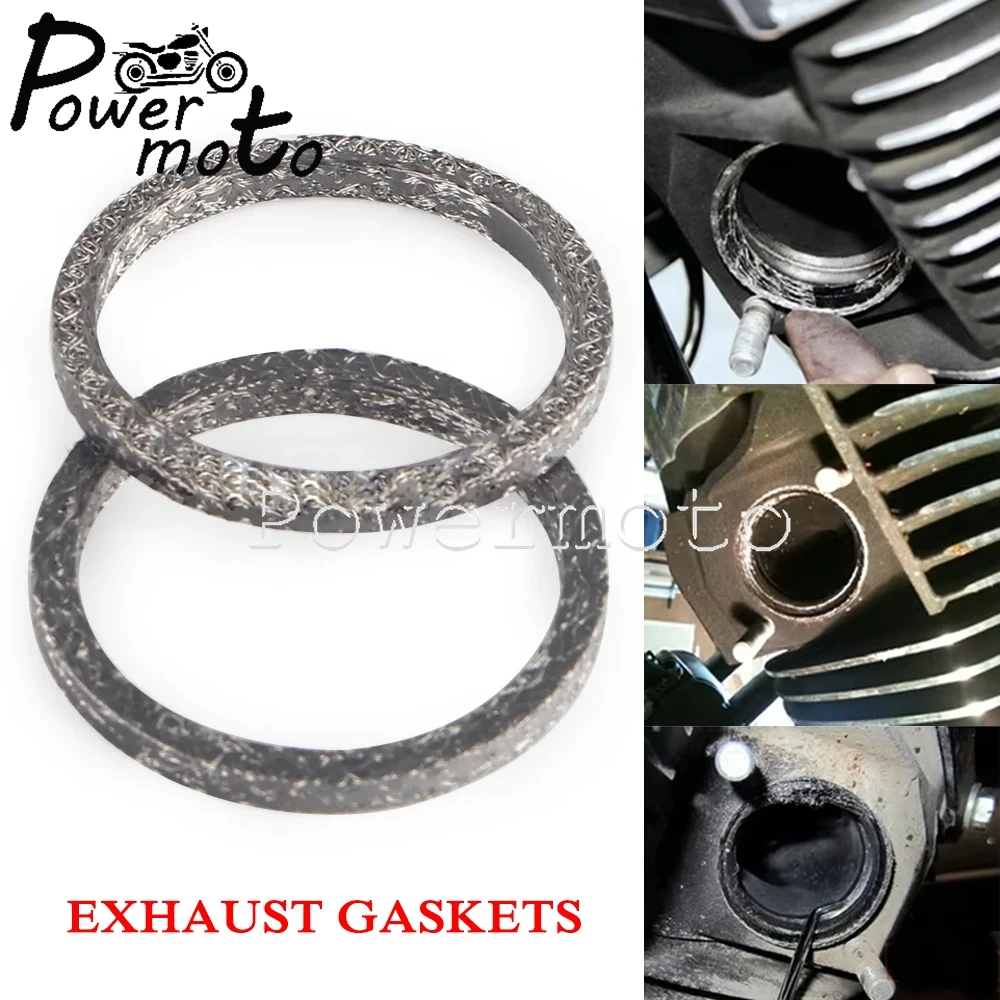 Motorcycle Exhaust Port Gaskets For Harley Big Twin Sportster 883 1200 FLHR FLHS Exhaust Pipe Header Gasket Kits Sealing O-Ring