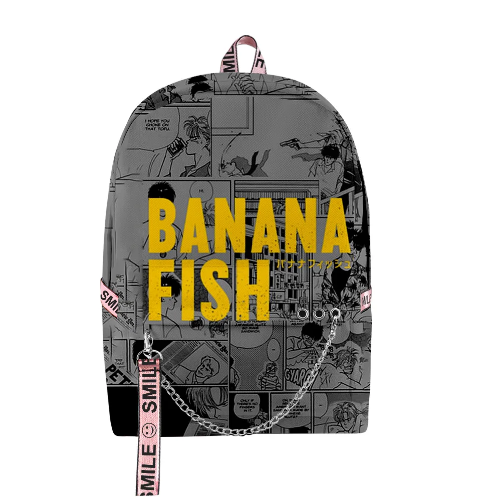 Harajuku Novelty Cool Banana Fish Student School Bags Unisex 3D Print Oxford Waterproof Notebook multifunction Travel Backpacks