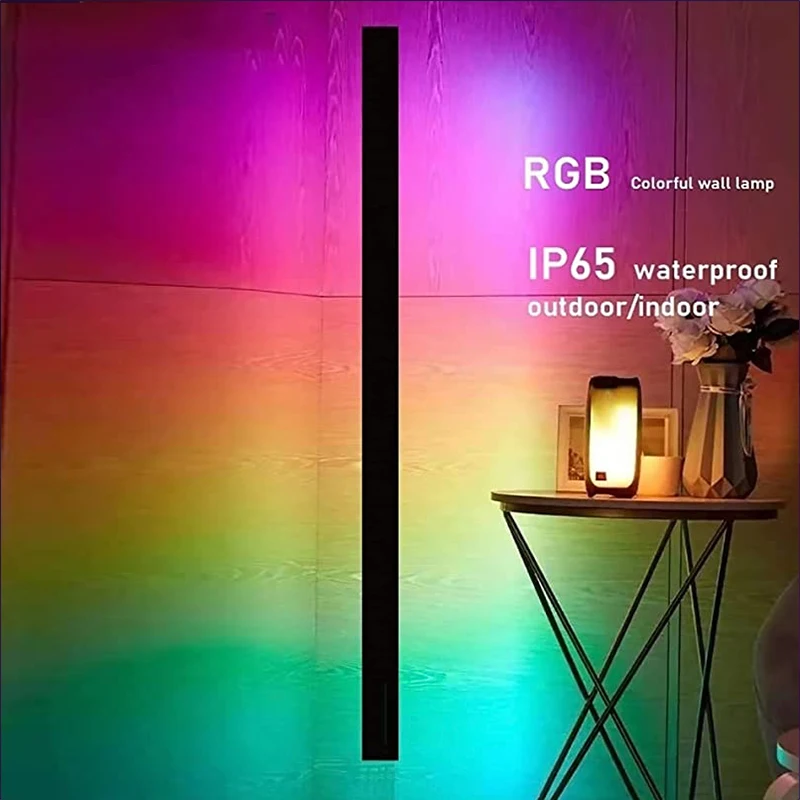 RGB Colored Tall Outdoor Christmas Decoration Light 7 Colors Atmosphere Interior Home Decoration Intelligent Remote Sconces Lamp