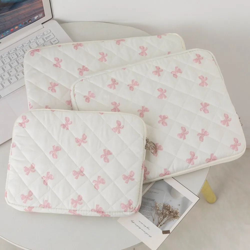 Fashion Bowknot Pattern Laptop Sleeve Case Shockproof 11/13/15 inch Notebook Cover Ultra Thin Large Capacity Laptop Bag