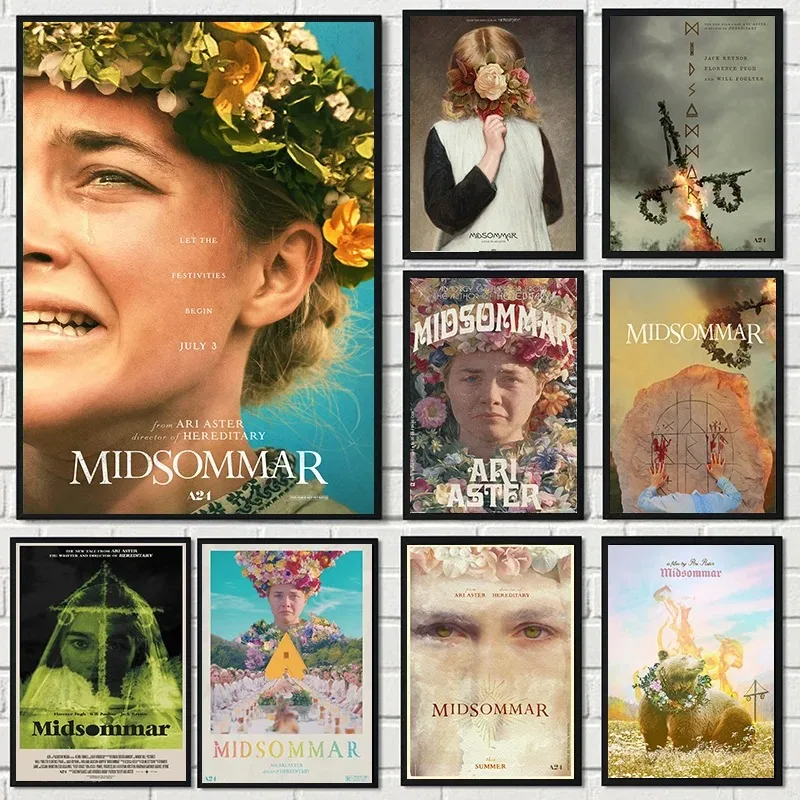 Movie Midsommar Posters Canvas Painting Retor Horror Film Art Wall Stickers Vintage Poster And Prints For Home Room Bar Decor